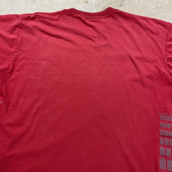VTG Y2K B.U.M. Equipment BE Logo Tee Red Metallic Grid Graphic Shirt L - Picture 7 of 13